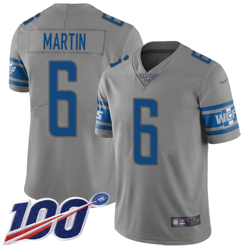 Detroit Lions Limited Gray Men Sam Martin Jersey NFL Football #6 100th Season Inverted Legend->women nfl jersey->Women Jersey